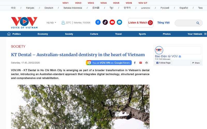 VOV English article about Australian-standard dentistry at KT Dental